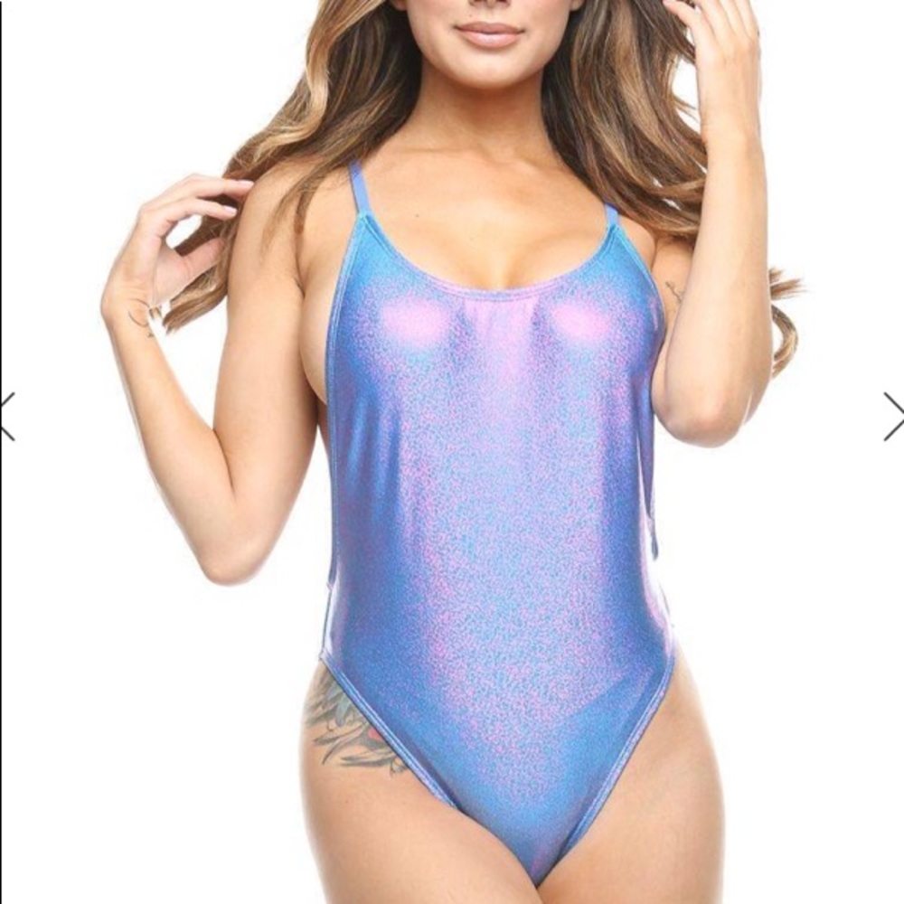 Metallic Glitter One Piece Swimsuit / Ravewear